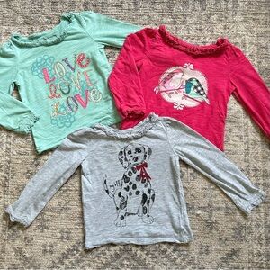 Cherokee Kids Long Sleeve Tees - Pink, Green, Gray